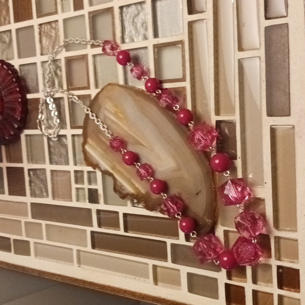 Vintage Hot Pink Necklace